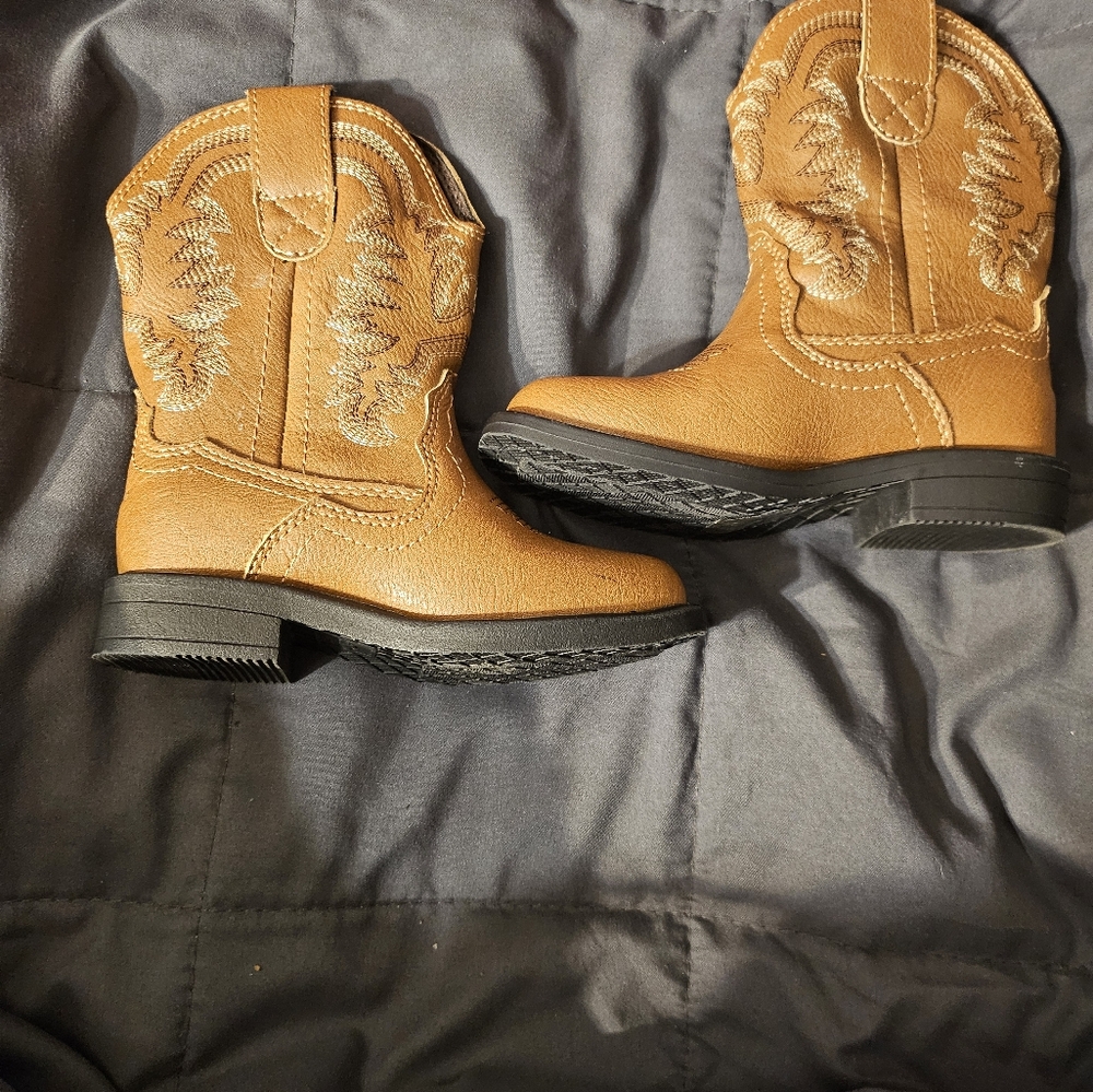 DREAM PAIRS Boys Girls Cowboy Boots Western Square Toe Riding Mid Calf Boots
